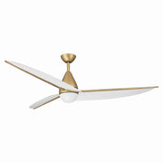 Lirden 65" LED Ceiling Fan in Heritage Brass / White Painted Linen