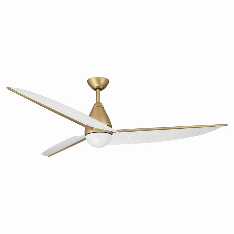 Lirden 65" LED Ceiling Fan in Heritage Brass / White Painted Linen