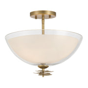 Elowen 3-Light Semi-Flush Mount in Legacy Brass
