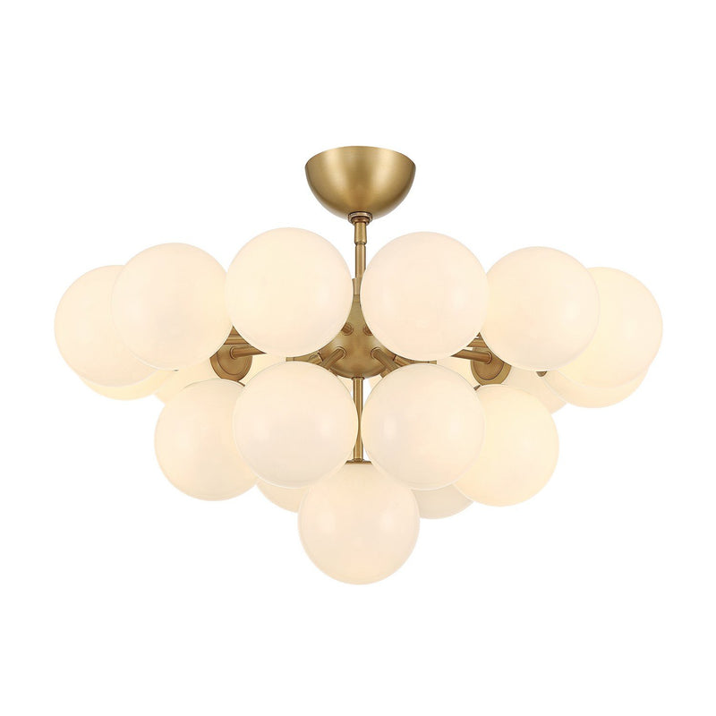 Lunara 19-Light Convertible Chandelier in Legacy Brass
