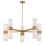 Delgada 10-Light Chandelier in Legacy Brass