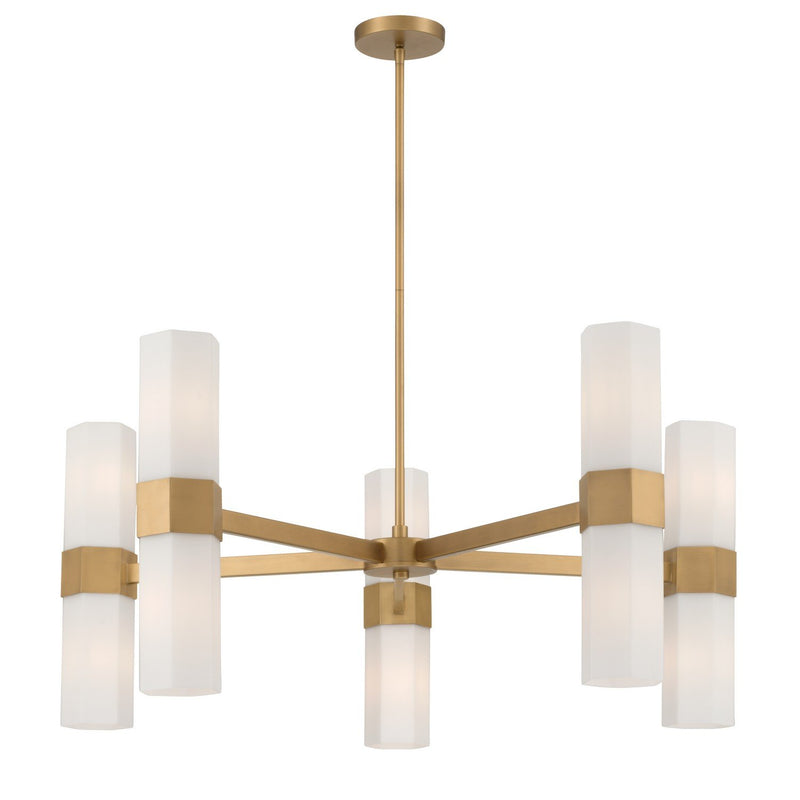 Delgada 10-Light Chandelier in Legacy Brass