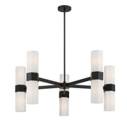 Delgada 10-Light Chandelier in Dark Matte Black