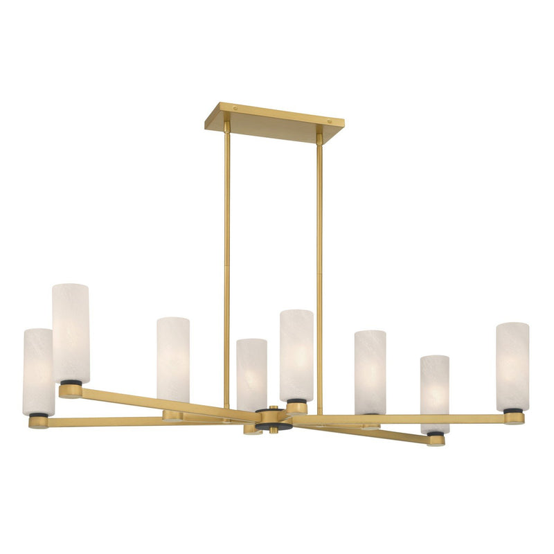 Wexmere 8-Light Linear Chandelier in Legacy Brass
