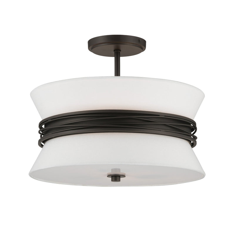 Dalvor 3-Light Semi-Flush Mount in Dark Bronze