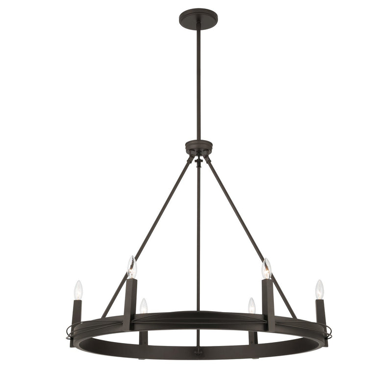 Dalvor 6-Light Chandelier in Dark Bronze