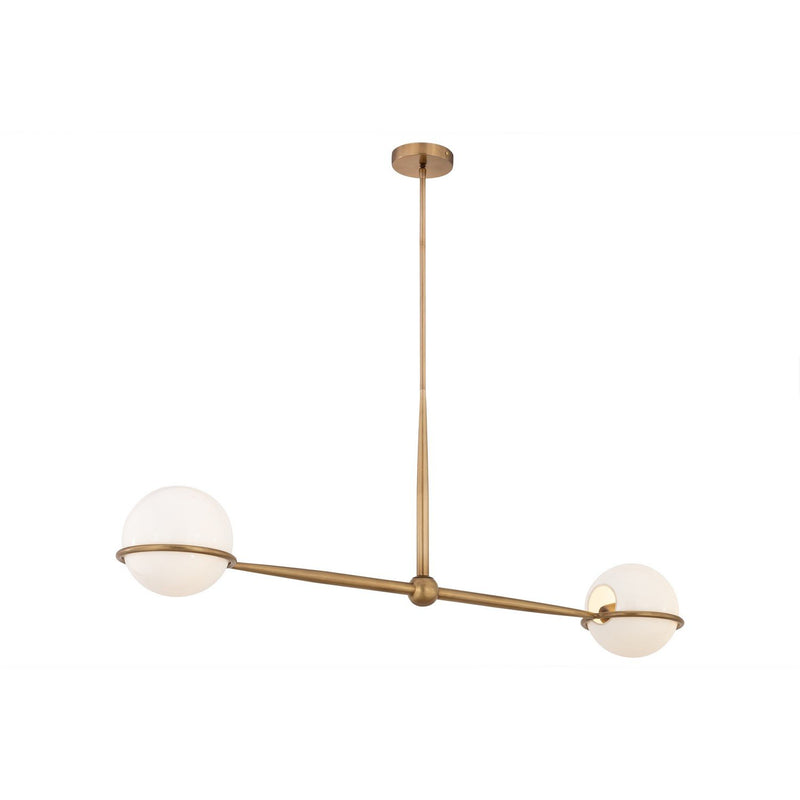 Orstyn 2-Light Linear Chandelier in Legacy Brass