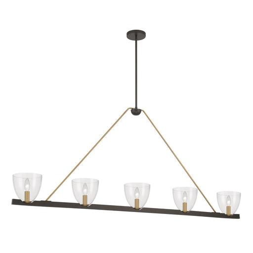 Noellea 5-Light Linear Chandelier in Dark Bronze