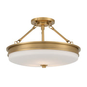 Halora 3-Light Semi-Flush Mount in Legacy Brass