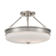 Halora 3-Light Semi-Flush Mount in Brushed Nickel