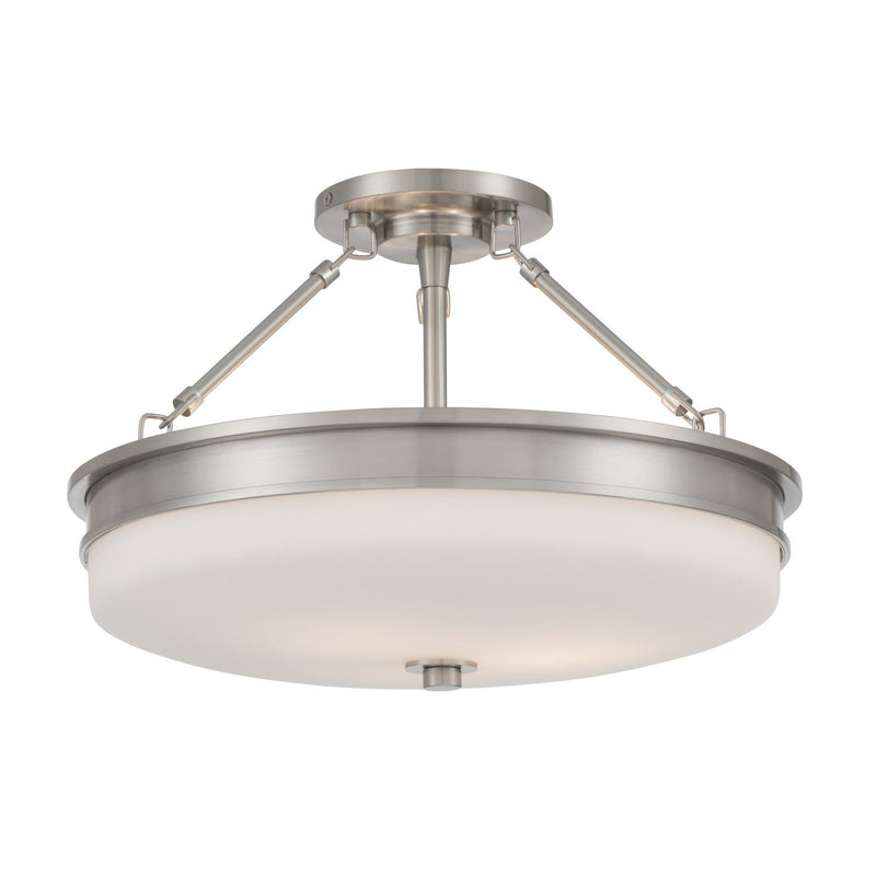 Halora 3-Light Semi-Flush Mount in Brushed Nickel