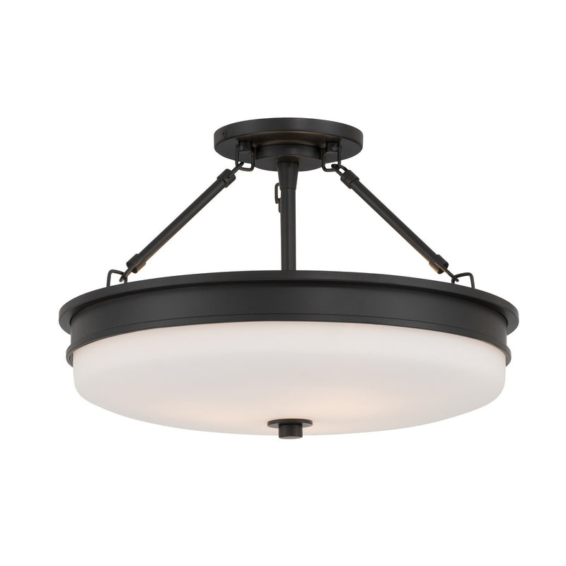 Halora 3-Light Semi-Flush Mount in Dark Matte Black