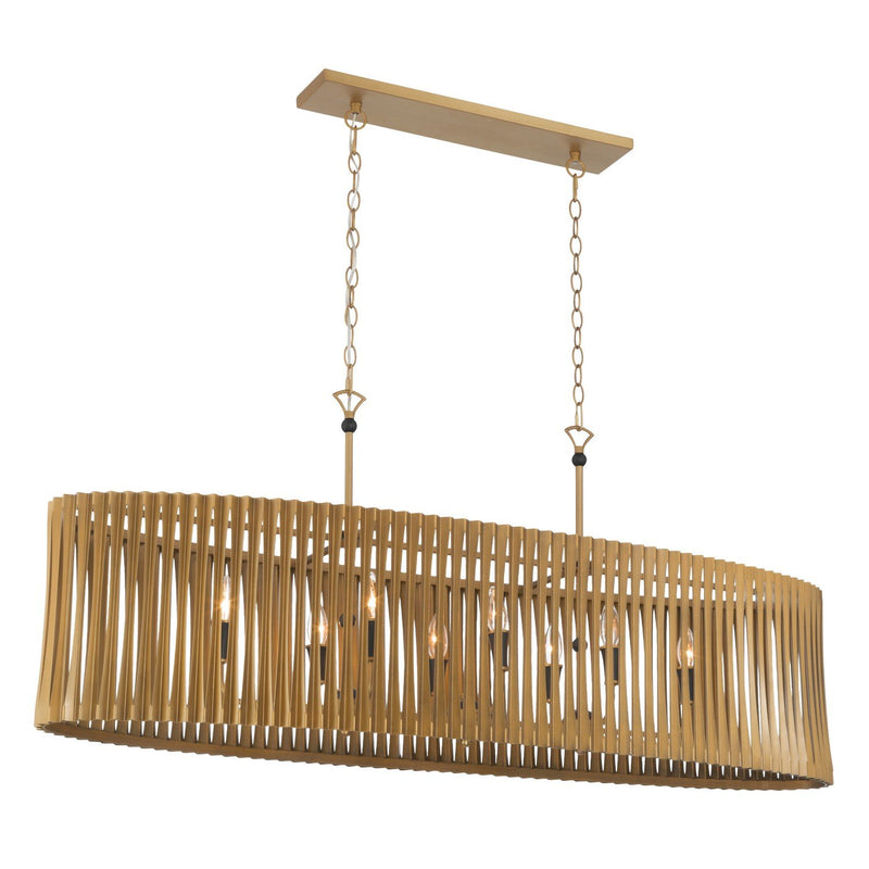 Aven 8-Light Linear Pendant in Sand Coal Black