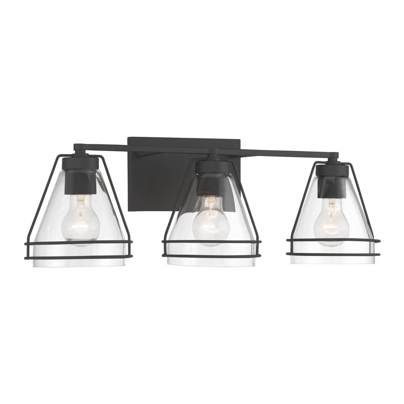 Lorenth 3-Light Bath Vanity Light in Dark Matte Black