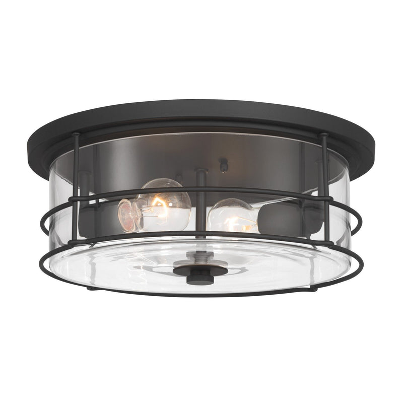 Lorenth 2-Light Flush Mount in Dark Matte Black