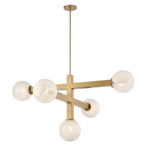 Narra 5-Light Chandelier in Legacy Brass