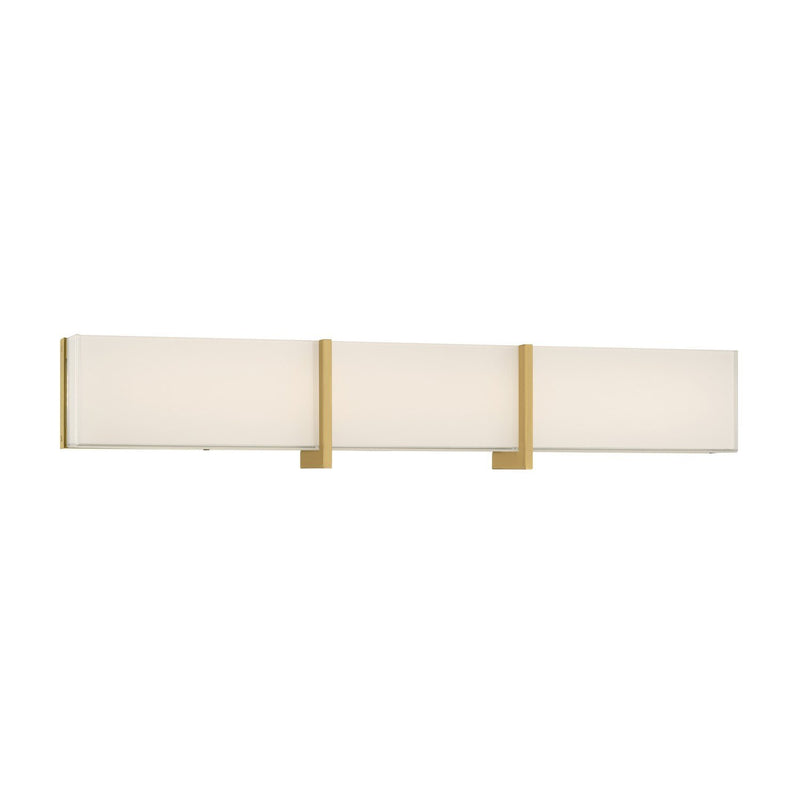 High Rise LED 30" Bath Vanity Light in Legacy Brass