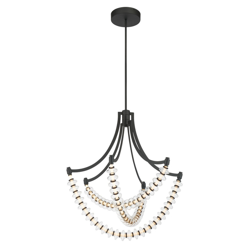 Pearl 29" LED Chandelier in Dark Matte Black
