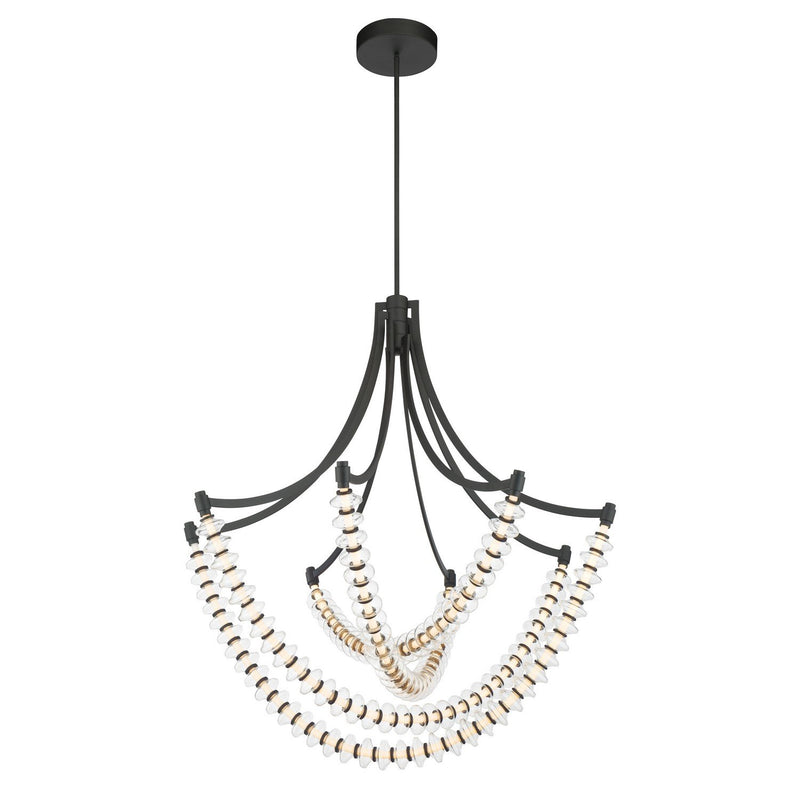Pearl 39" LED Chandelier in Dark Matte Black