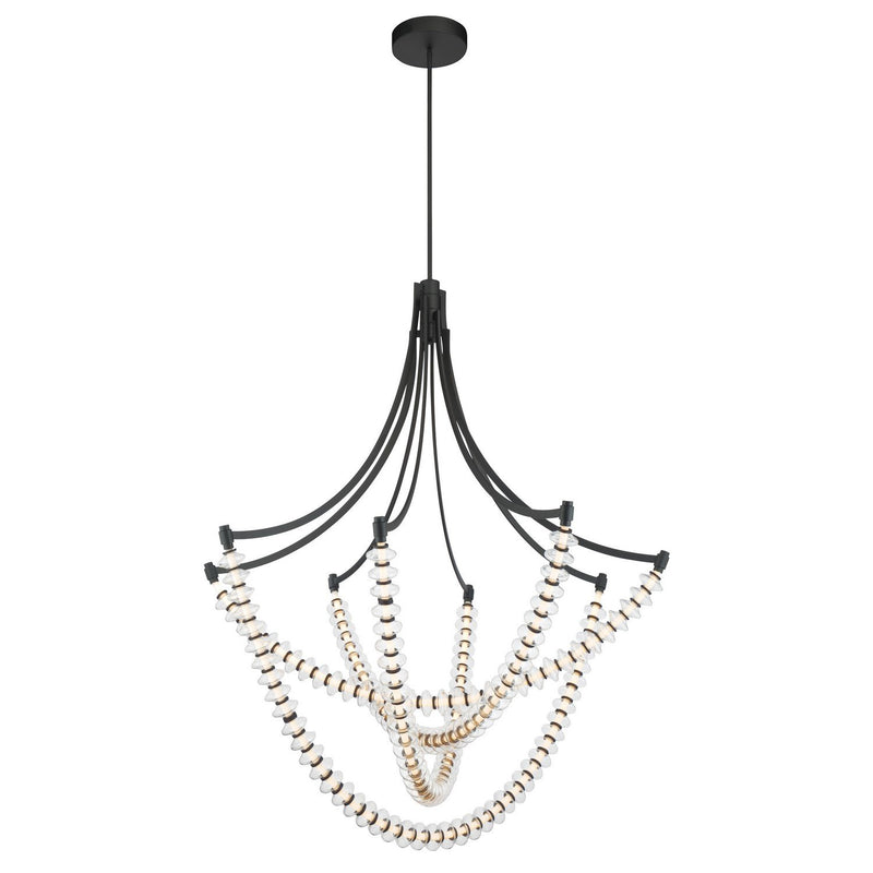 Pearl 49" LED Chandelier in Dark Matte Black