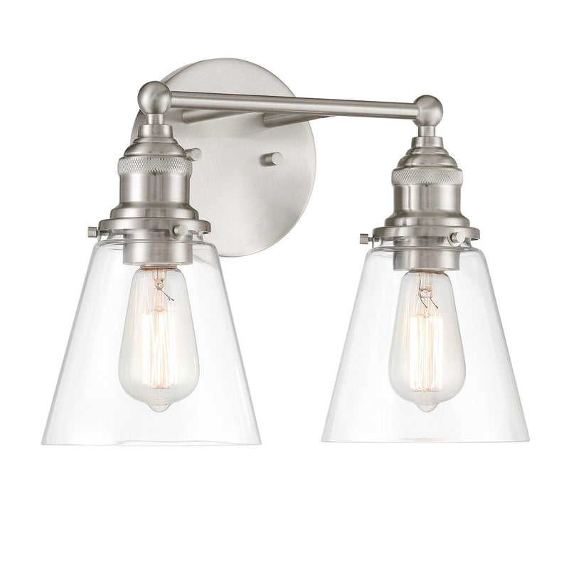 Barwell 2-Light Bath Vanity Light in Brushed Nickel