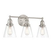 Barwell 3-Light Bath Vanity Light in Brushed Nickel