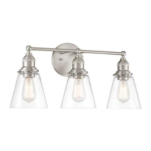 Barwell 3-Light Bath Vanity Light in Brushed Nickel