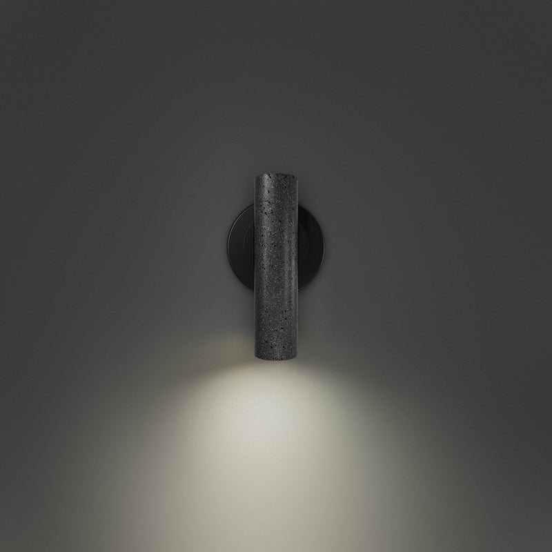 Holden 2-Light Swing Arm Wall Lamp in Basalt Stone/black
