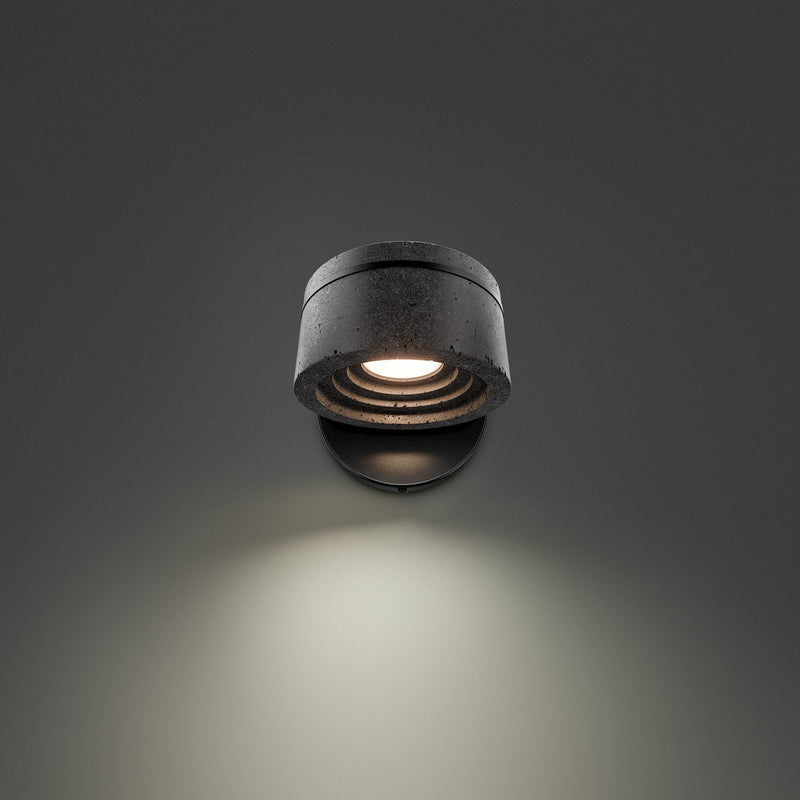 Sorin Swing Arm Wall Lamp in Basalt Stone/black