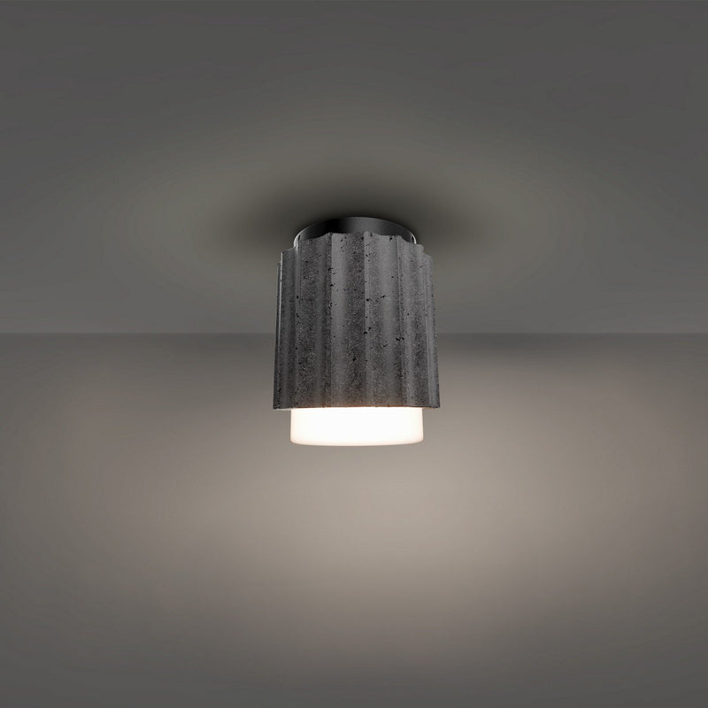 Caviar Flush Mount in Basalt Stone/black