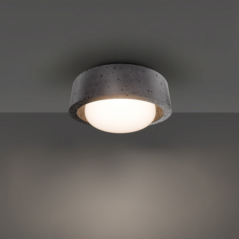Tane Flush Mount in Basalt Stone/black