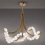 Parel 49-Light Convertible Chandelier in Aged Brass