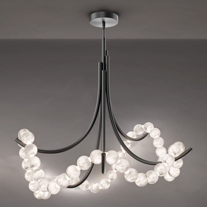 Parel 49-Light Convertible Chandelier in Antique Nickel