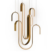Seahorse 3-Light Pendant in Aged Brass