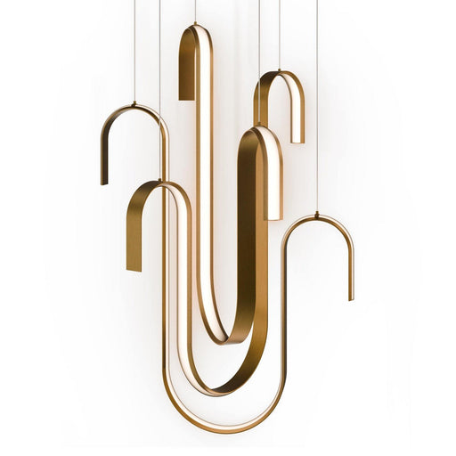 Seahorse 3-Light Pendant in Aged Brass