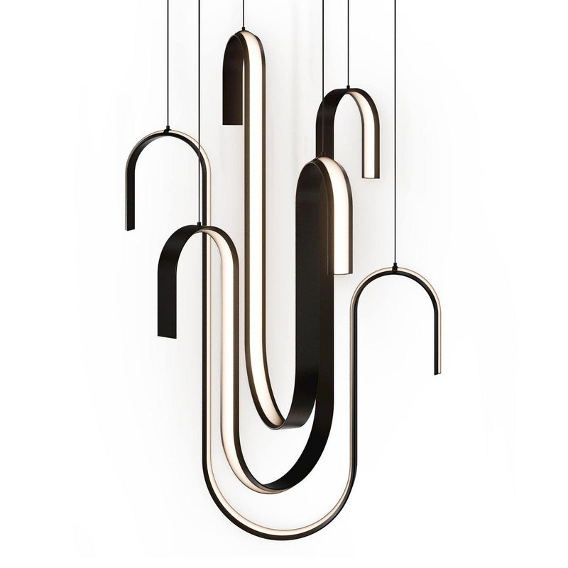 Seahorse 3-Light Pendant in Black