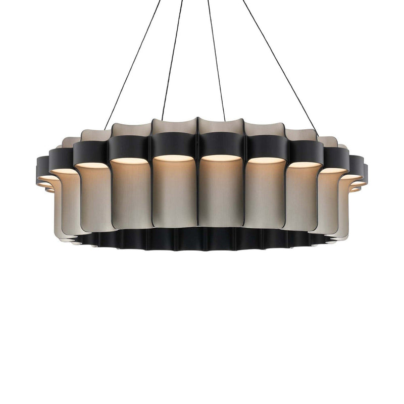 Gatlin 24-Light Chandelier in Black/brushed Nickel