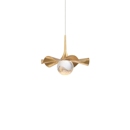 Brimm Mini Pendant in Gold Leaf/aged Brass