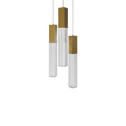 Cinema 3-Light Round Pendant in Aged Brass