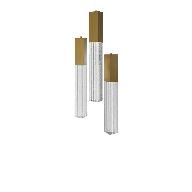 Cinema 3-Light Round Pendant in Aged Brass