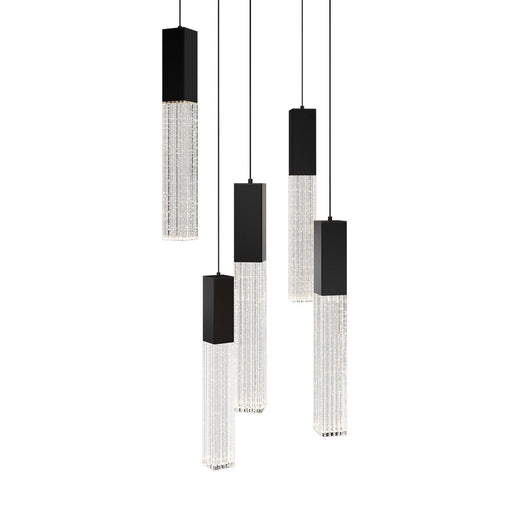 Cinema 5-Light Round Pendant in Black