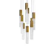 Cinema 9-Light Round Pendant in Aged Brass
