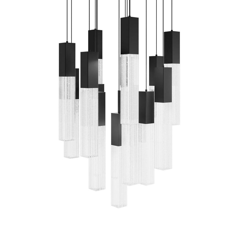 Cinema 15-Light Round Pendant in Black