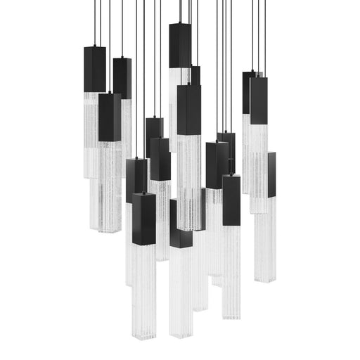 Cinema 21-Light Round Pendant in Black