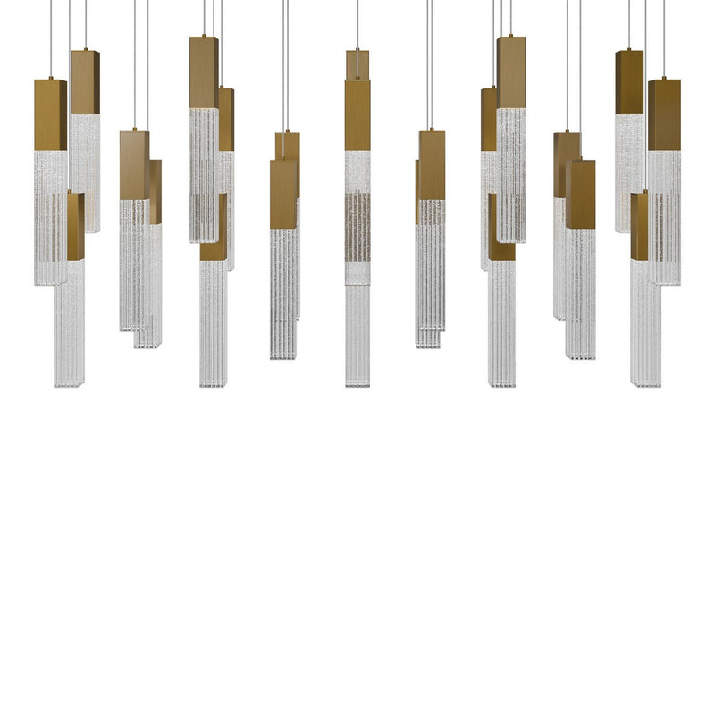 Cinema 23-Light Linear Pendant in Aged Brass