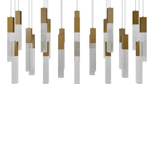 Cinema 23-Light Linear Pendant in Aged Brass