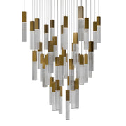 Cinema 41-Light Square Pendant in Aged Brass
