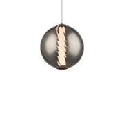 Swirly 10" Mini Pendant in Smoke Glass/brushed Nickel
