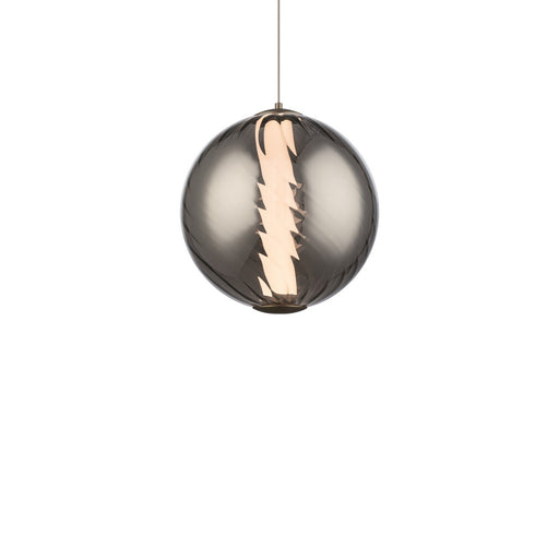 Swirly 10" Mini Pendant in Smoke Glass/brushed Nickel