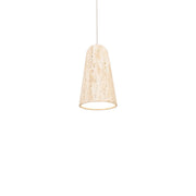 Pompeii Mini Pendant in Beige Travertine/aged Brass
